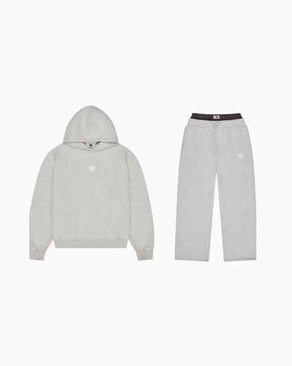 YG sweats in Heather Grey
