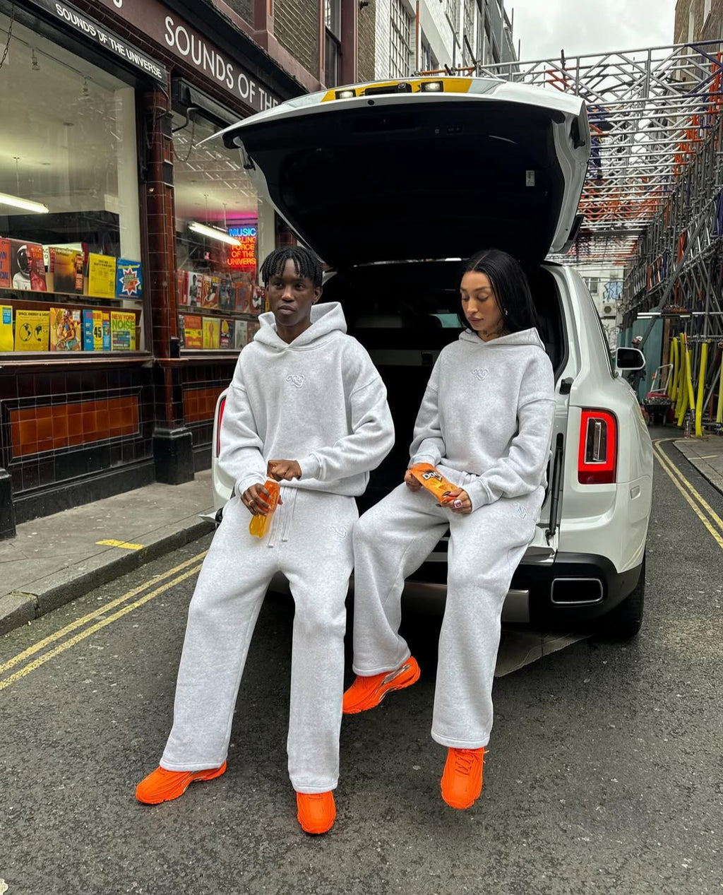 YG sweats in Heather Grey