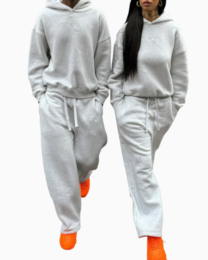 YG sweats in Heather Grey