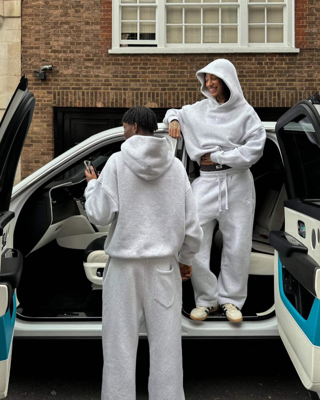 YG sweats in Heather Grey