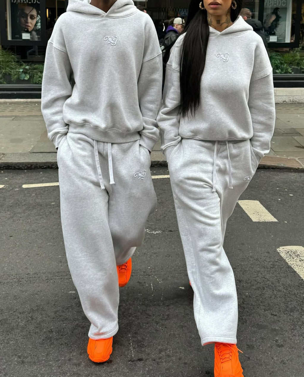 YG sweats in Heather Grey