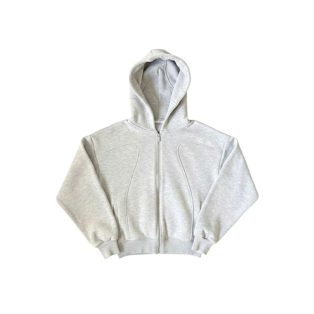 GREY SCULPT ZIP-UP