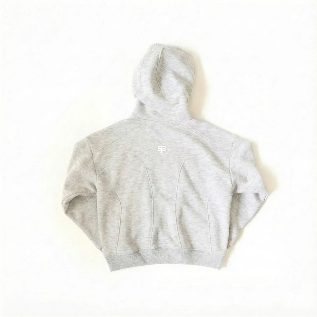 GREY SCULPT ZIP-UP